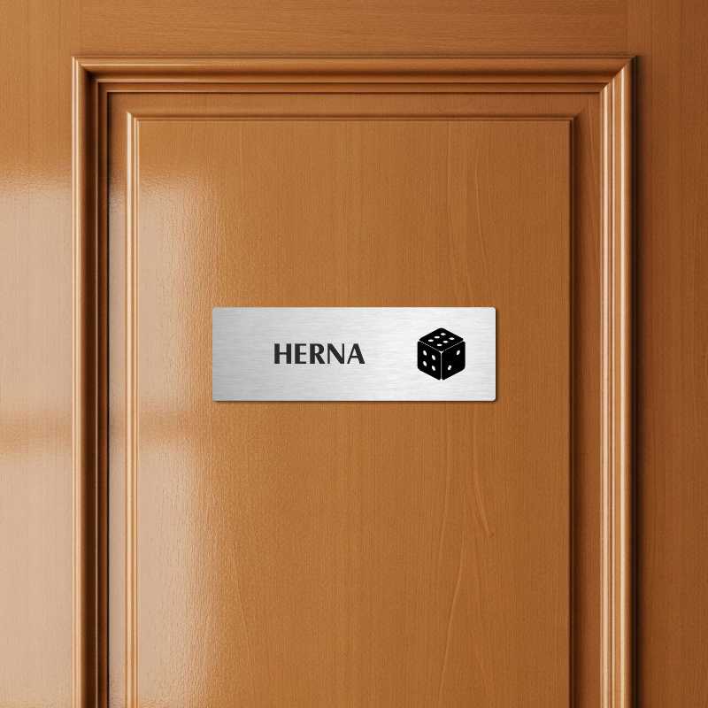 Herna, 240x79mm, zlatá popiska s rámečkem